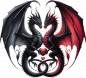 Preview: Dragon-flicken-buegelbild--aufbuegler-gothic--buegelmotiv