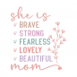 Preview: Bügelbild Mom Wörter pastell "she is"