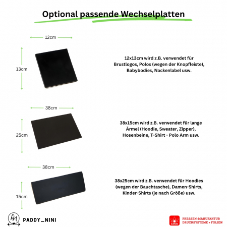 LTS 138 - 38x45cm - modulare Transferpresse - inkl. Paket von Paddy und Nini - Code: PNPRESS