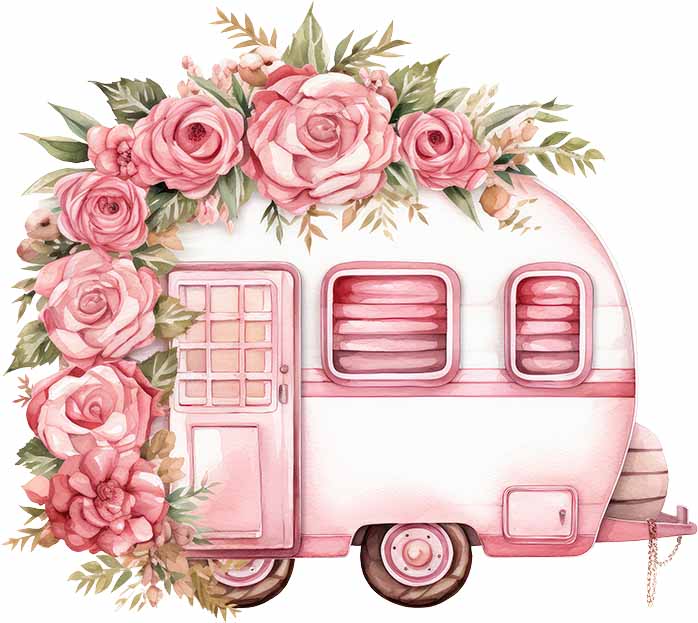 Wohnwagen Blumen