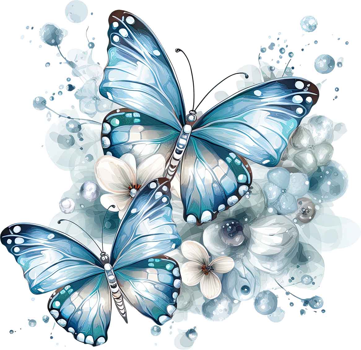Schmetterling mit Blüten