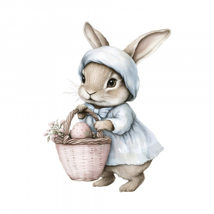 Bügelbild Ostern Hase mit Korb