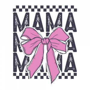 Bügelbild Mama und Schleife in pink