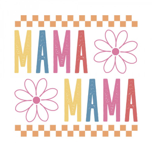 Bügelbild Mama Schriftzug bunt