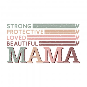 Bügelbild Mama - Mom Schriftzug bunt