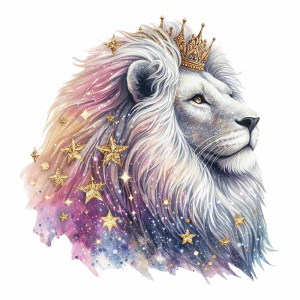 Bügelbild Löwenkopf Phanatasie König