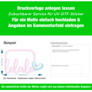 Druckvorlage anlegen/anpassen 100x56cm - zubuchbarer Service für UV-DTF - Sticker